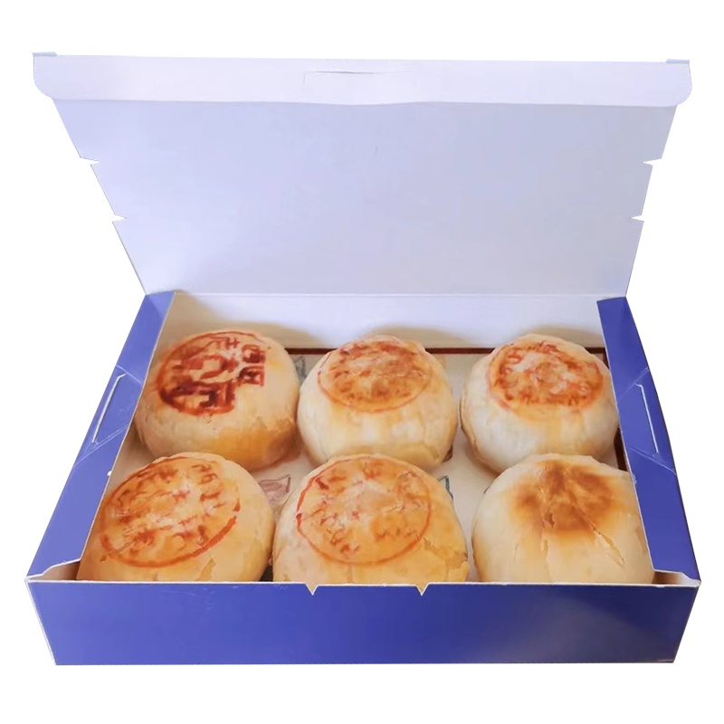 [上海现烤鲜肉月饼同城配送]国营西区老大房萝卜丝火腿月饼酥皮咸味月饼6枚/盒*2盒装