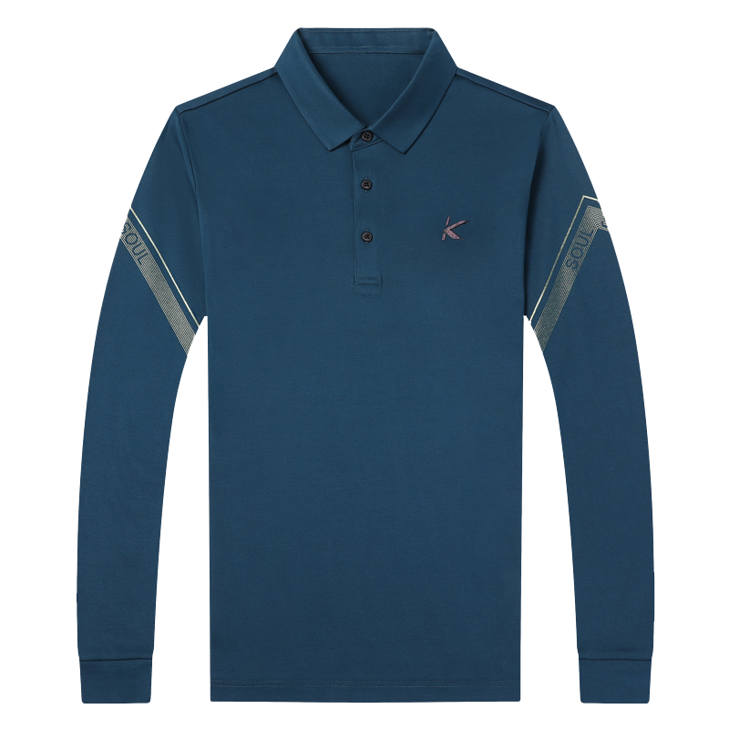 千锦鸟(Qianjinniao)2022春秋季男士长袖t恤纯棉翻领T恤休闲百搭POLO衫中青年公务员上班体恤衫爸爸装5