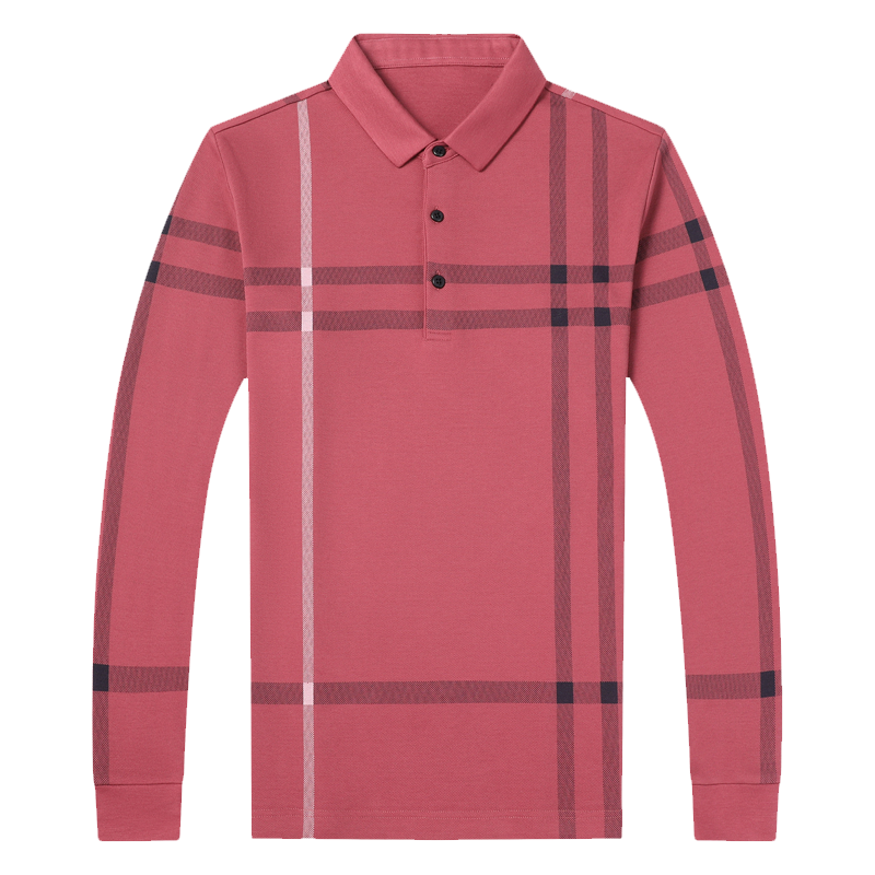 千锦鸟(Qianjinniao)2022春秋新款男士长袖t恤翻领T恤休闲百搭POLO衫中青年公务员上班体恤衫爸爸秋装