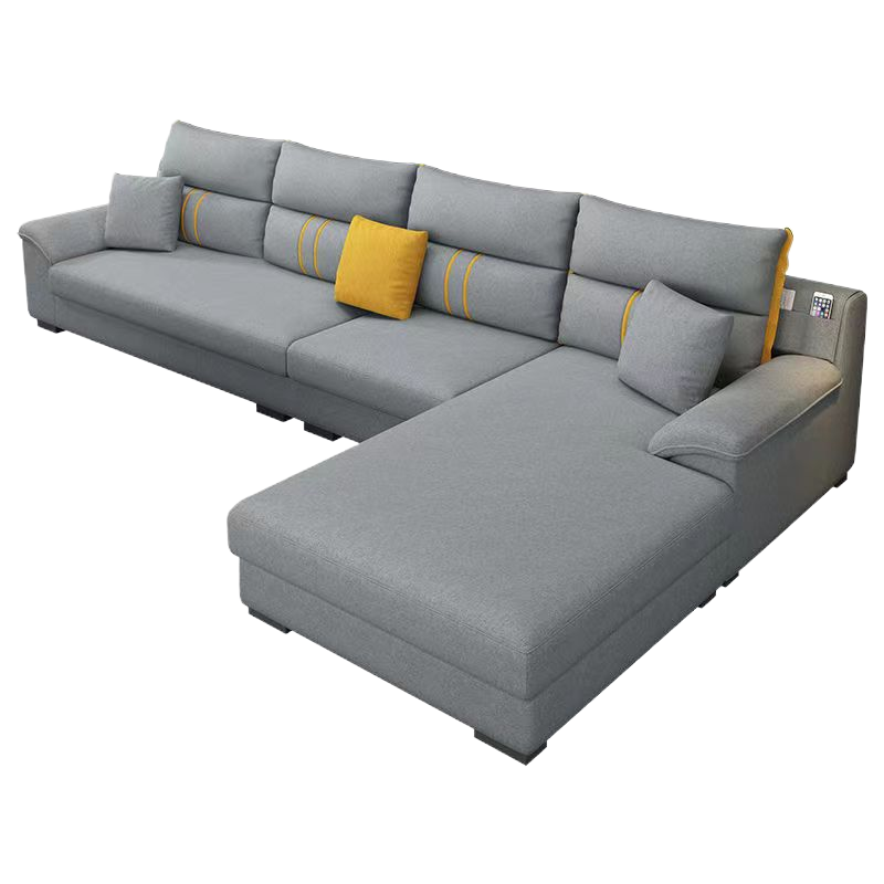 北欧风乳胶科技布艺沙发小户型三人位现代简约客厅转角贵妃组合沙发