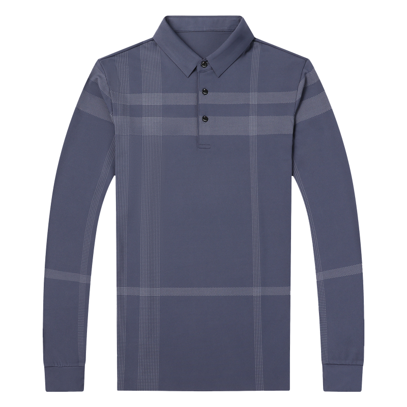 千锦鸟(Qianjinniao)2022春秋新款男士长袖t恤翻领T恤休闲百搭POLO衫中青年公务员上班体恤衫爸爸秋装2