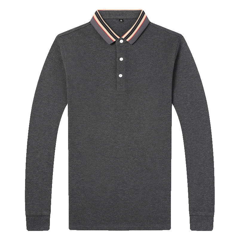 千锦鸟(Qianjinniao)2022春秋季男士长袖t恤纯棉翻领T恤休闲百搭POLO衫中青年公务员上班体恤衫爸爸装3