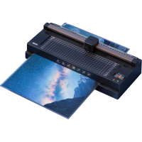 得力(deli)塑封机多功能照片过塑机带裁纸刀A3A4相片热塑覆膜机冷裱过胶_14377套餐一机器A4塑封膜