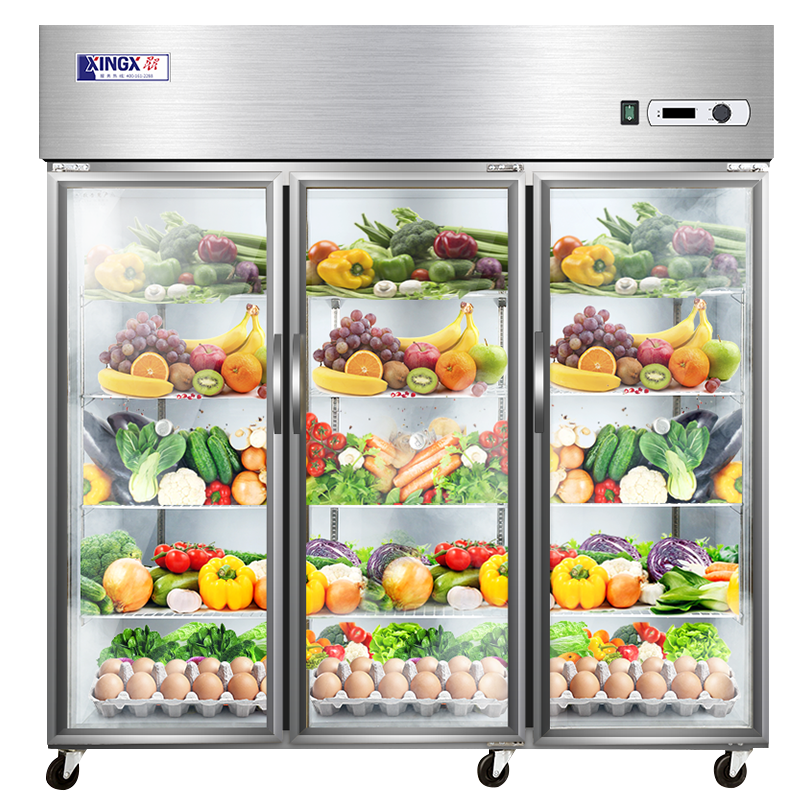 星星(XINGX)厨房冰箱商用三门展示柜全冷藏冰柜商用立式不锈钢餐饮店后厨BC-1480Y