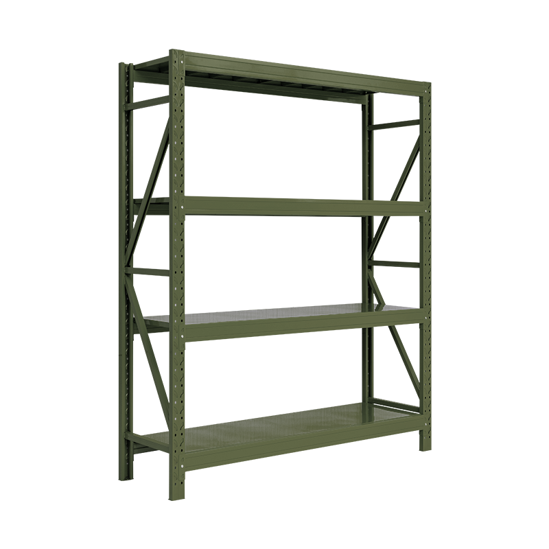 尔迈 仓储货架置物架货物展示架超市仓库钢制金属重型货架 200*150*60cm 500kg/层 军绿色