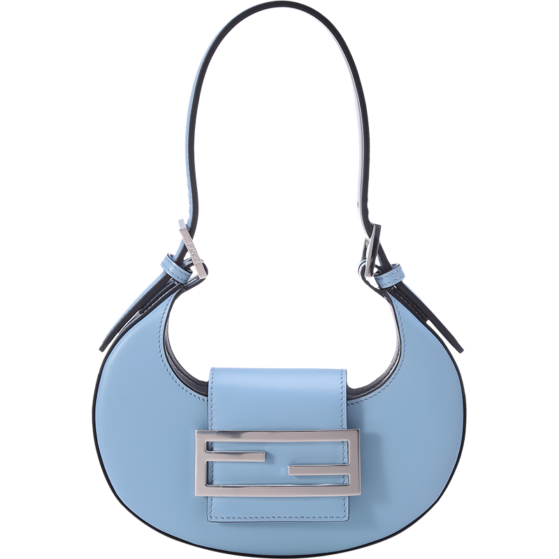 芬迪 FENDI 女士牛皮FF搭扣迷你Cookie手提单肩包腋下包牛角包新月包8BS065 AAIW