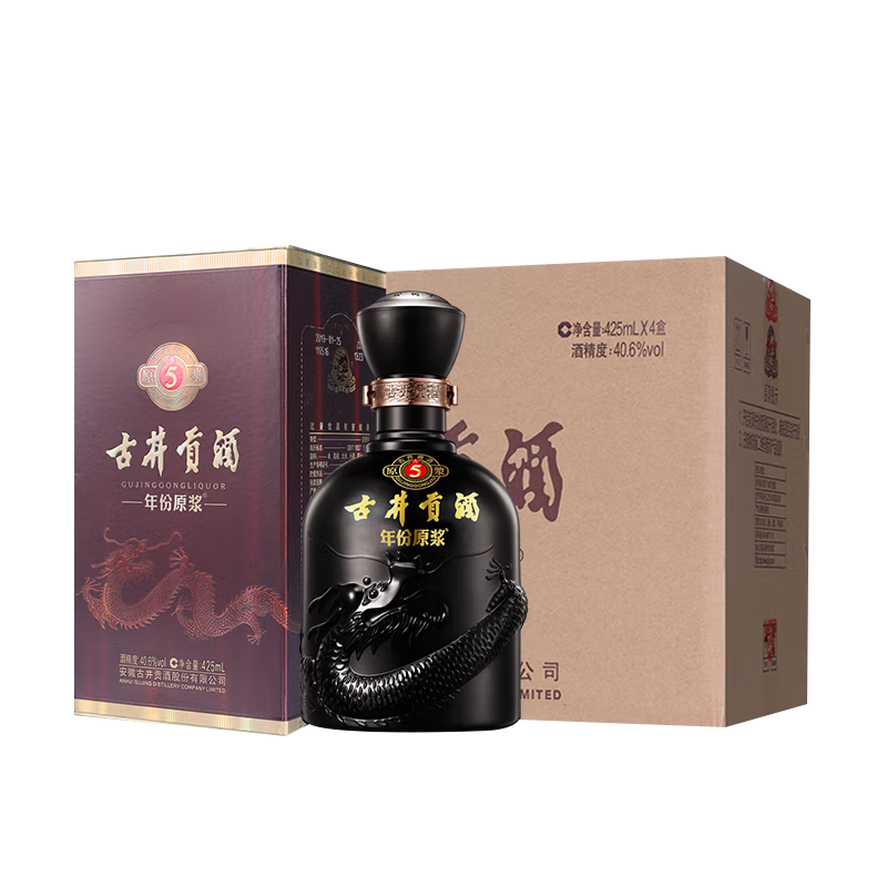 古井贡酒 年份原浆古5 40.6度425ml*2瓶 浓香型白酒