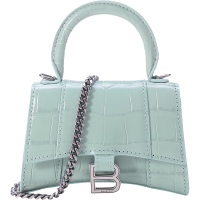 巴黎世家 BALENCIAGA 女士牛皮革手提单肩斜挎包迷你链条包沙漏包664676 1LR6Y