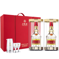 五粮液 普五第八代五粮液 浓香型白酒 52度 520挚爱礼盒 500ml*2瓶 礼盒装