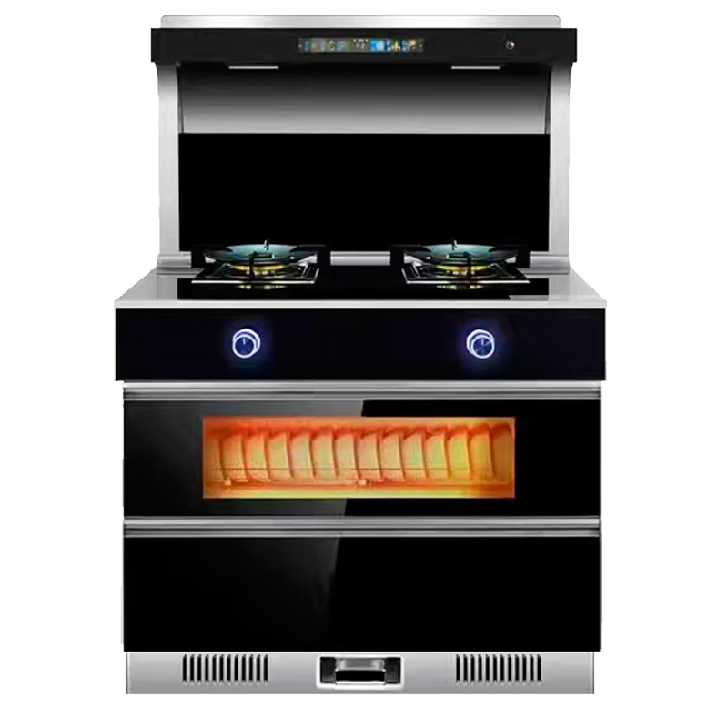 美娇好太太 集成灶 自动清洗侧吸下排式烟机一体灶 恒温置物台油烟机燃气灶消毒柜家用烟灶消一体 新款智控语音声控 天然气