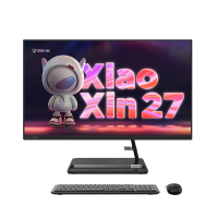 联想(Lenovo)小新27 I5-12450H 16G 512G 集显 摄像头 无线键鼠 27寸 黑 大屏商务办公学习个人家用企业采购致美一体机台式电脑