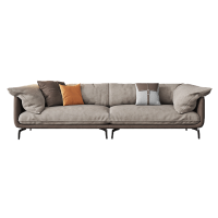 鲲居 轻奢真皮沙发组合客厅大小户型家具三四人位北欧风美式羽绒沙发