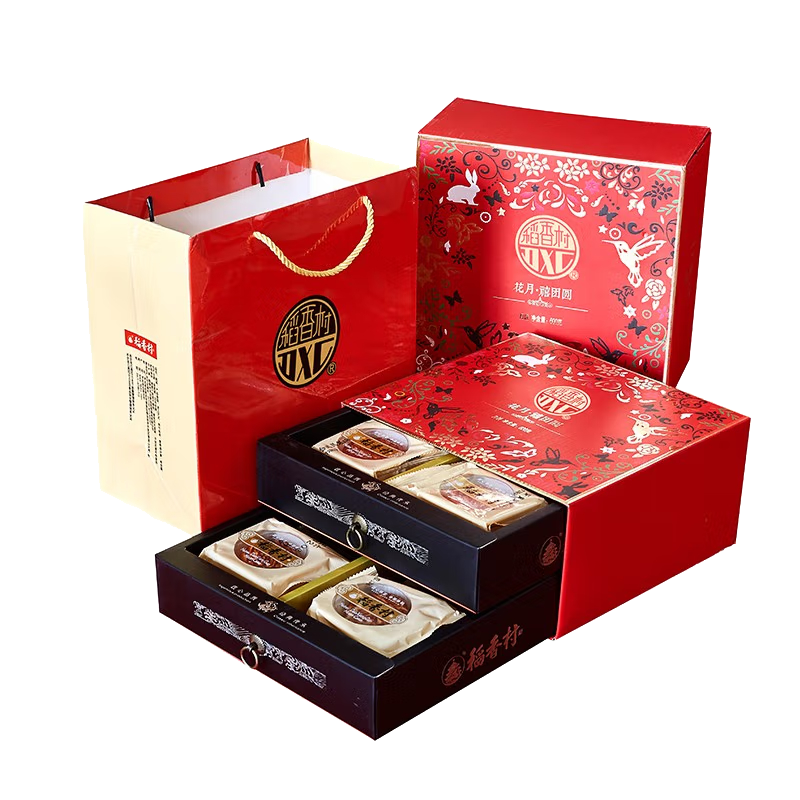 稻香村月饼礼盒 蛋黄莲蓉豆沙五仁苏式广式京式多口味月饼 员工福利企业团购 中秋礼品送礼 600g花月禧团圆月饼礼盒