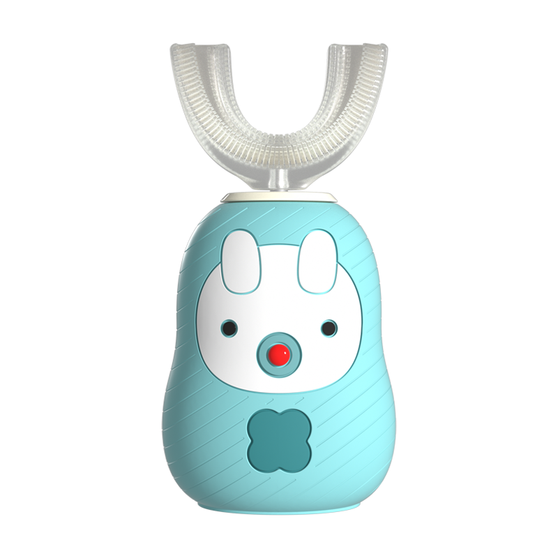 火火兔智能U型电动儿童牙刷 雀湖绿+风干消毒仓+U型刷头 适合2-6-8岁儿童软毛杜邦刷毛