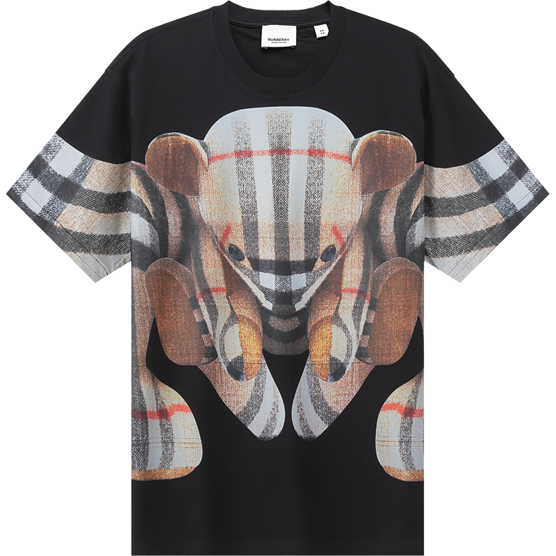 博柏利/巴宝莉 BURBERRY 男款棉质宽松版圆领短袖T恤80495681