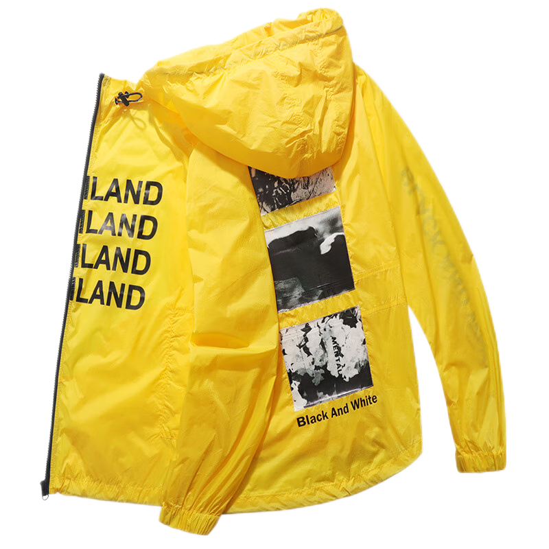 马克华菲夹克男2022秋季新款时尚撞色字母印花运动拉链连帽外套