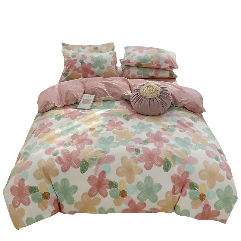 红蜻蜓纯棉四件套纯棉春秋款夏季床品100全棉被套床单床笠款