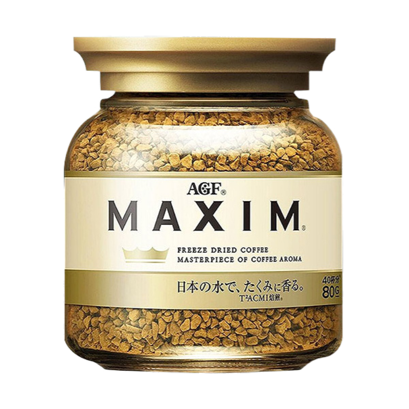 AGF速溶咖啡maxim马克西姆金罐冻干黑咖啡80g*2罐日本原装进口