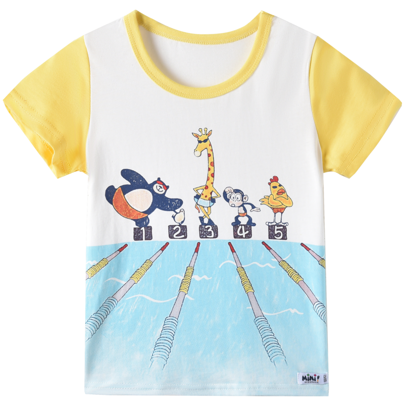 [清仓价:19元]铅笔俱乐部童装夏装新款男童T恤儿童圆领短袖小童洋气上衣