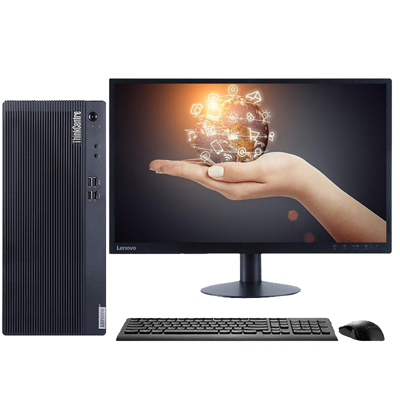联想(ThinkCentre)E77 商用办公税控台式机电脑27英寸屏 定制(i5-10400 4GB 1TB GT730 2GB独显 无光驱)串并口