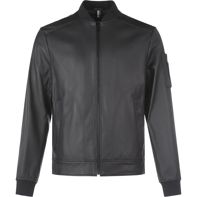 雨果博斯 HUGO BOSS 男士羊革修身版皮衣夹克上衣外套50469844