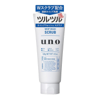 SHISEIDO/资生堂 UNO吾诺SCRUB 活性炭磨砂男士洗面奶 蓝色 氨基酸控油清爽保湿洁面130g