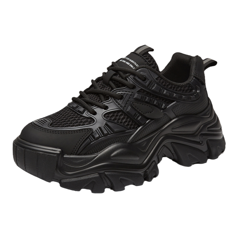 拉夏贝尔新款女鞋舒适百搭厚底老爹鞋网面透气休闲鞋