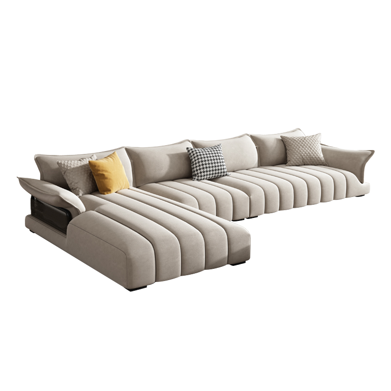 法依兰布艺沙发奶油侘寂风现代简约小户型意式客厅组合设计师科技布沙发