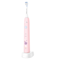 飞利浦(PHILIPS)儿童电动牙刷牙宝泡泡刷 声波震动牙刷 自带刷头*2 两种模式 女宝宝HX2432/02粉色