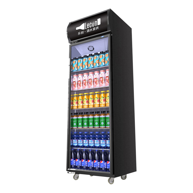 乐创(lecon) 展示柜冷藏饮料柜商用冰箱保鲜柜便利店超市冰柜啤酒冷饮柜 单门-高端黑-上机组-直冷