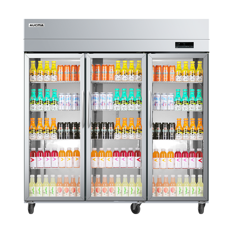澳柯玛(AUCMA)VC-1380AJ两门展示柜冷藏保险柜商用点菜柜饮料柜两门开门立式