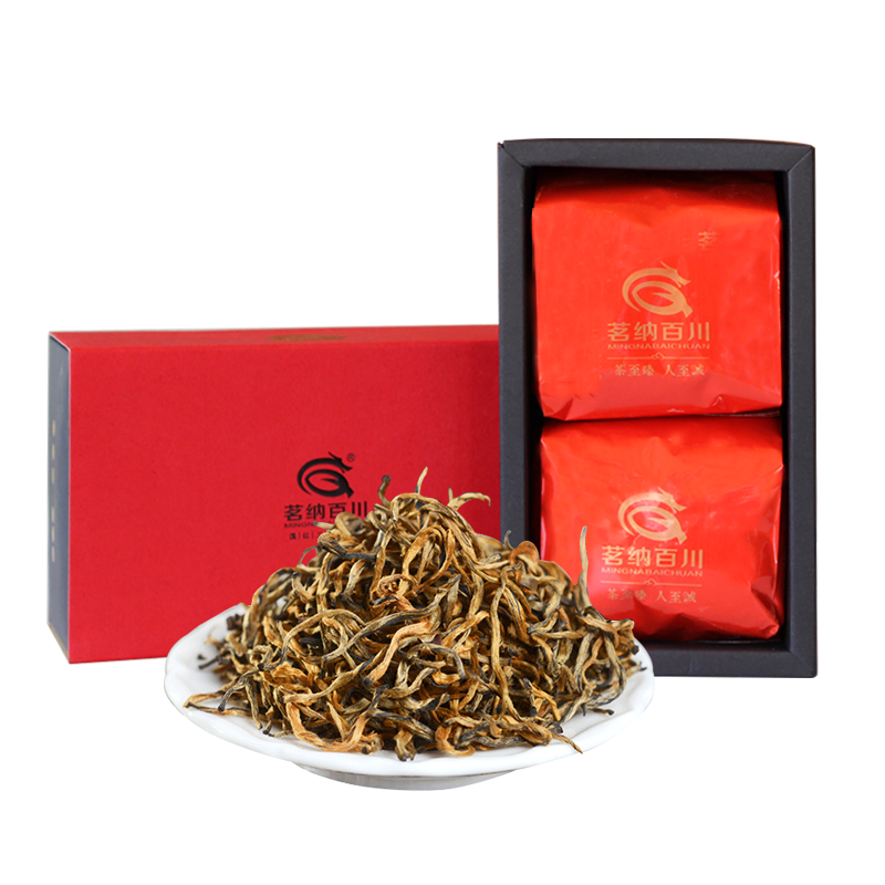 茗纳百川2023年云南凤庆滇红茶 古树红茶 蜜香金芽 特级金丝 95%芽尖 春茶珍品金芽 200克/礼盒装