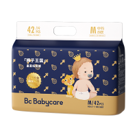 babycare婴儿BC纸尿裤皇室狮子王国弱酸亲肤干爽防过敏尿不湿新款bbc拉拉裤国产巅峰宝宝尿裤尿片M码42片/包