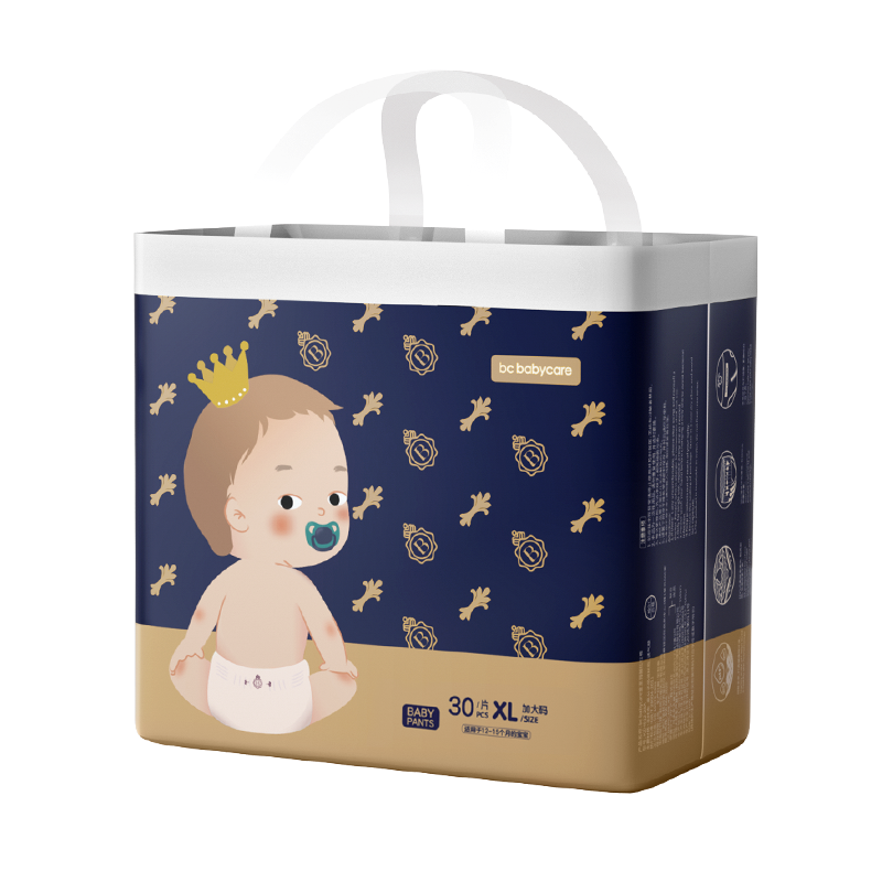 babycare皇室BC拉拉裤短裤式尿裤非纸尿裤狮子王国弱酸亲肤干爽防过敏尿不湿bbc新款尿布湿XL码26片/包