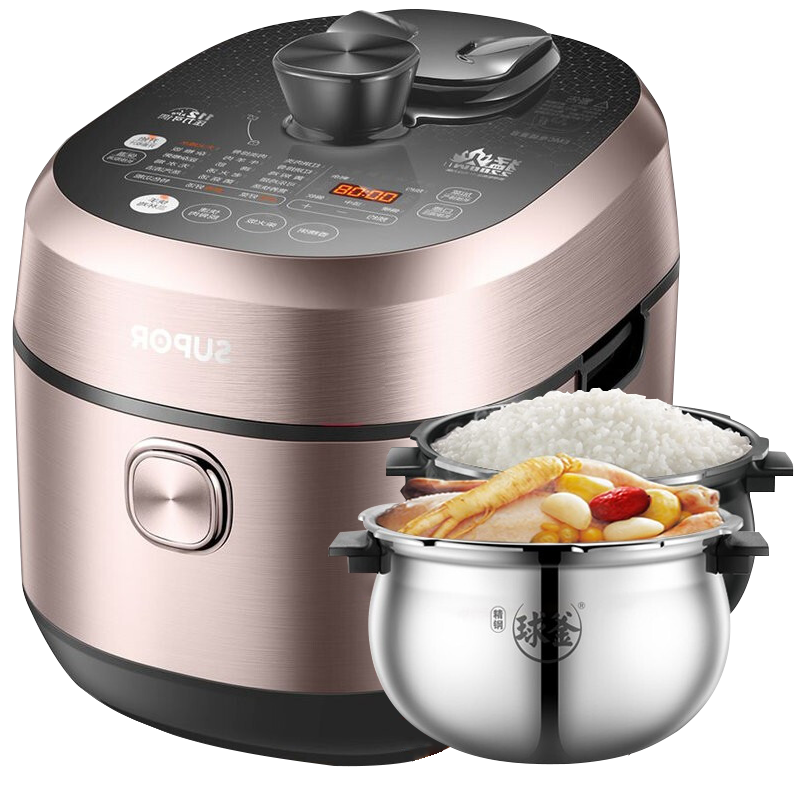 苏泊尔(SUPOR) 电压力锅5L大容量家用智能鲜呼吸IH电磁加热球釜双内胆精钢球釜电高压锅112kpa