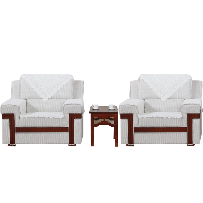 臻远 ZY-SFZH-4 会议沙发茶几组合 布艺会议接待会客商务办公室沙发贵宾沙发 单人位+单人位+茶几