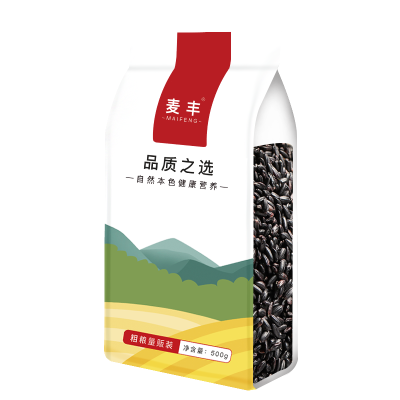 麦丰 黑米500g/袋装 五谷杂粮 米面粮油 粗粮 国产食品 真空包装袋大米粥米伴侣