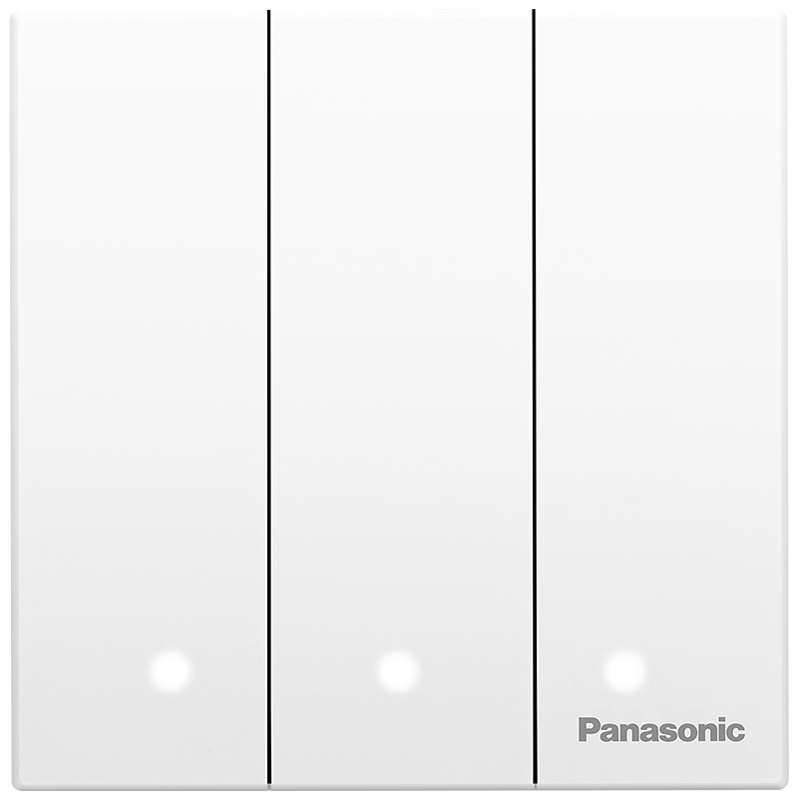 松下悦宸开关插座面板白色一开双控带LED指示灯二开单控开关插座