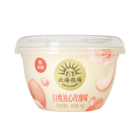 北海牧场宝石碗白桃流心玫瑰味酸奶果味140g*12杯0蔗糖风味发酵乳