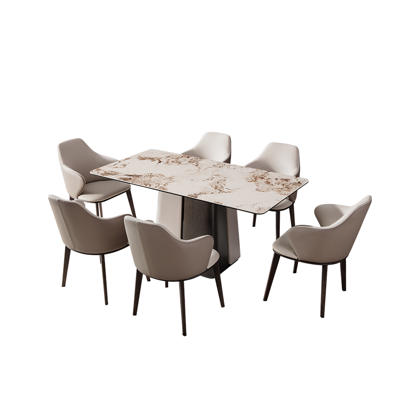 芝華仕(CHEERS)芝华仕现代意式简约岩板吃饭餐桌椅子组合家用长方形小户型PT051