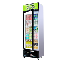 乐创(lecon)展示柜冷藏饮料柜商用冰箱保鲜柜便利店超市冰柜啤酒冷饮柜 单门-草绿款-下机组-风冷