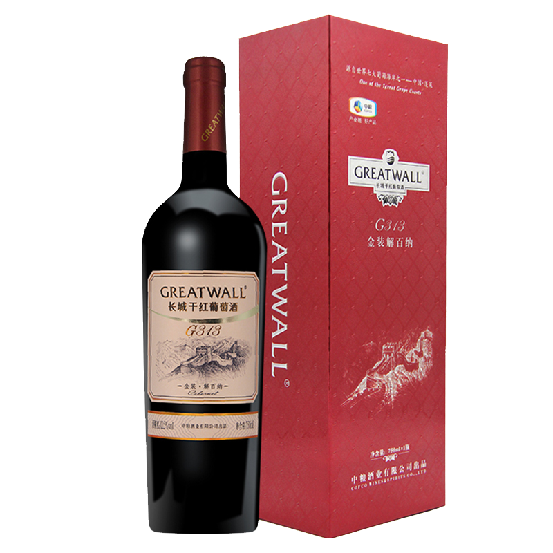 长城G313解百纳干红葡萄酒750ml 国产红酒单支