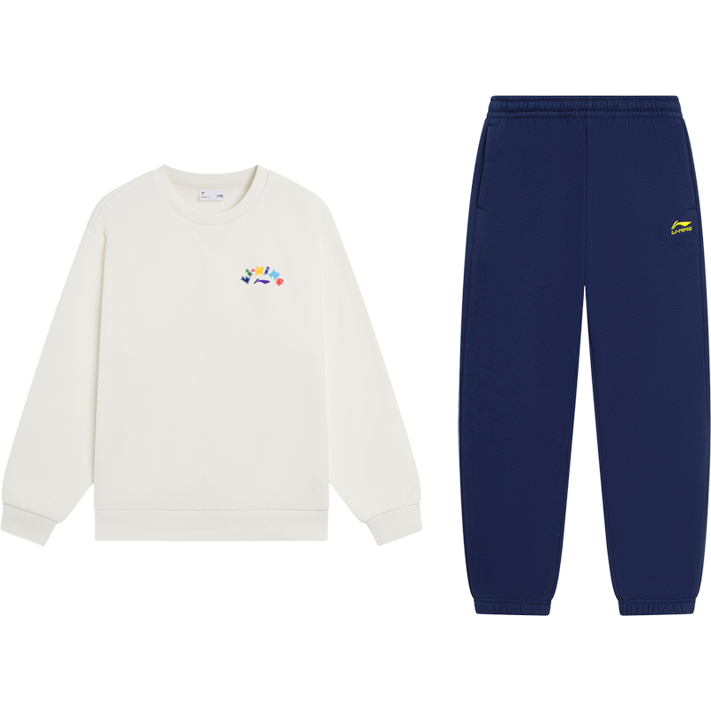 李宁童装套装男女小大童2022新款运动生活系列长袖秋季运动套装