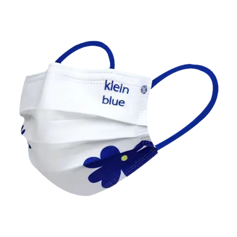 吉祥宝贝克莱因蓝口罩女高颜值一次性单只包装可爱笑脸男潮款口罩成人2022新款时尚版
