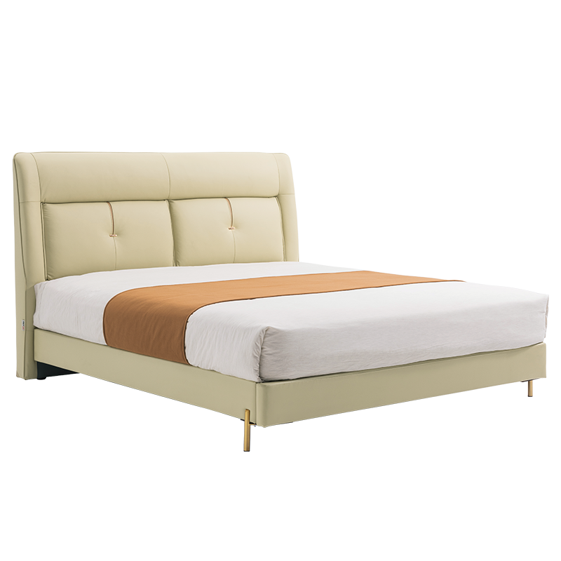 芝华仕现代轻奢真皮床简约极简高端大气主卧婚房双人软包大床C226