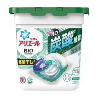 日本宝洁(P&G)进口洗衣凝珠球4D啫喱去污花香柔顺剂家庭装机洗洗衣液 绿色清污 11粒