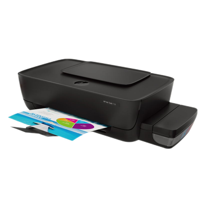 惠普(HP)Ink Tank 118 连供单功能打印机 加墨式 彩色喷墨照片打印 无边距打印 惠普118打印机标配