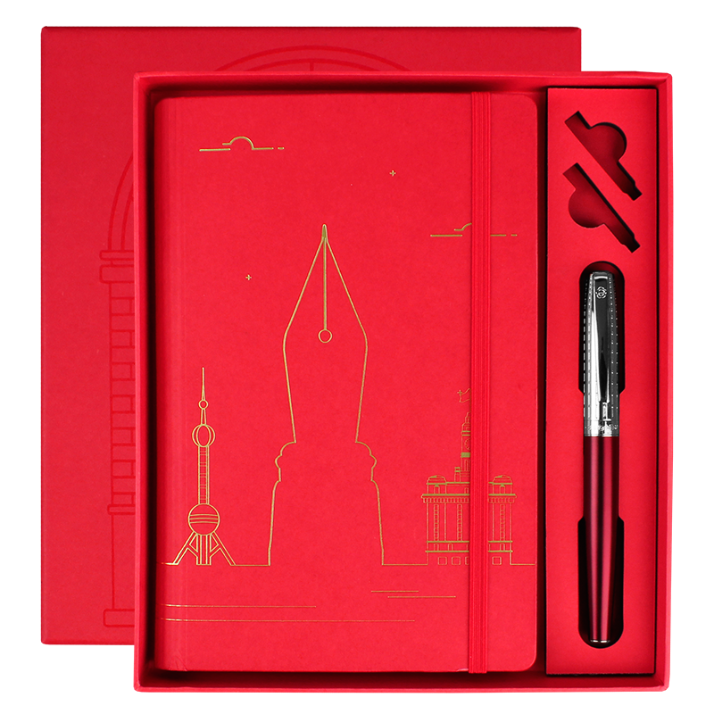 英雄(HERO)钢笔荣耀382plus中国红礼盒装套装成人男士女学生生日礼物送礼用