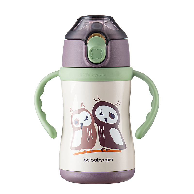 babycare儿童保温杯带吸管防摔外出携带宝宝喝水杯子婴儿保温水壶 RWA002-240A儿童保温杯