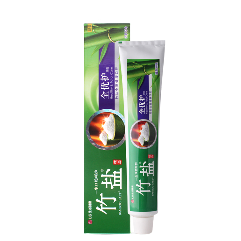 LG竹盐精品全优护牙膏220g*3支装(清新原味)精炼竹盐成分 减轻牙渍 多效护理 护龈洁齿 口气清新
